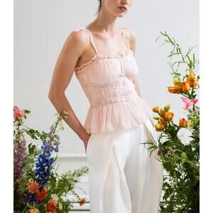 Favorite Daughter Light Pink The Best Dressed Guest Tank Top XS NEW Pleated